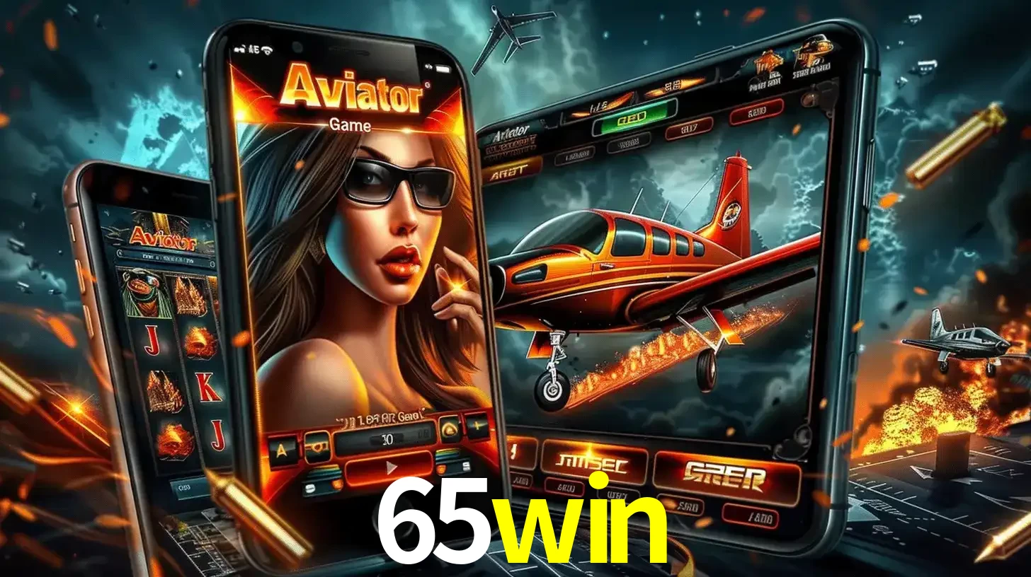 O popular jogo de apostas Aviator exibido em vários celulares e tablets, mostrando a interface emocionante e a ação de voo disponíveis para jogar agora no 65win.