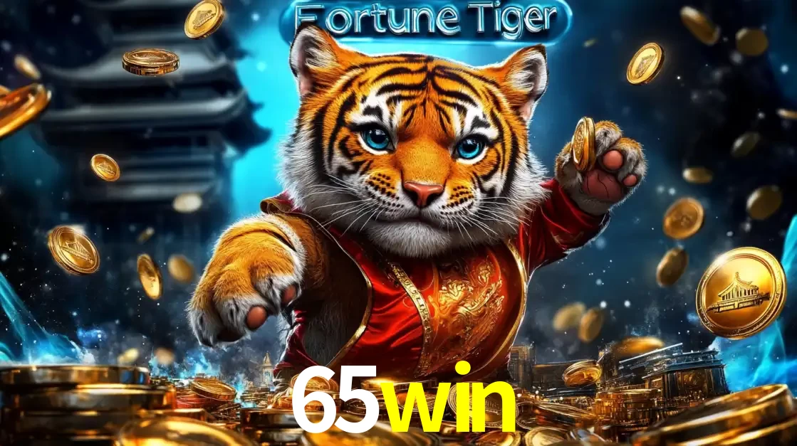 Imagem promocional do jogo de slot Fortune Tiger, com um tigre majestoso em traje tradicional cercado por uma fortuna em moedas de ouro, disponível agora no cassino 65win.